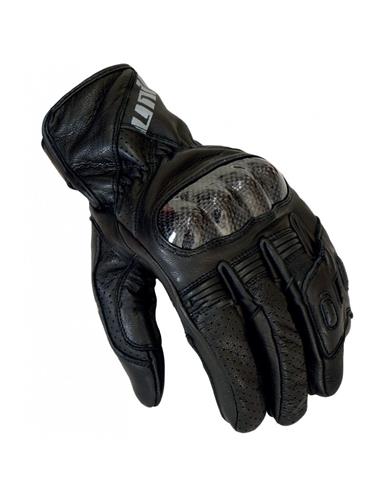 guantes moto UNIK, "R-28" PIEL CON PROTECC NEGRO