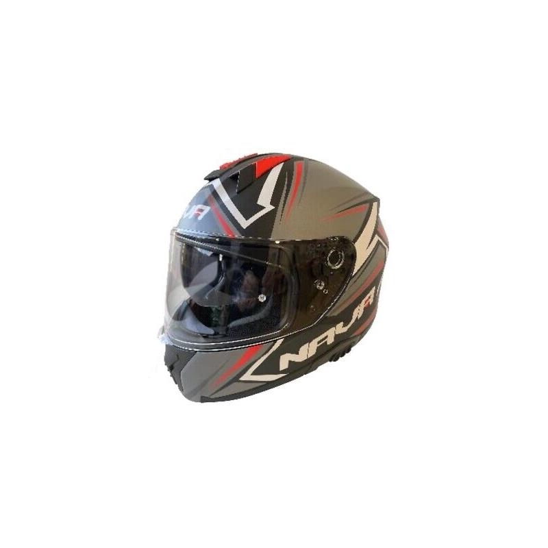 CASCO NAVA MOD.DRAGON GRIS MATE-ROJO T.M