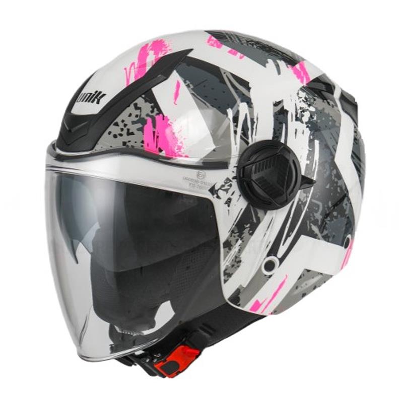 CASCO JET UNIK CON GAFAS SOLAR VENIS DV U-21 BLANCO/ROSA T M (57-58)