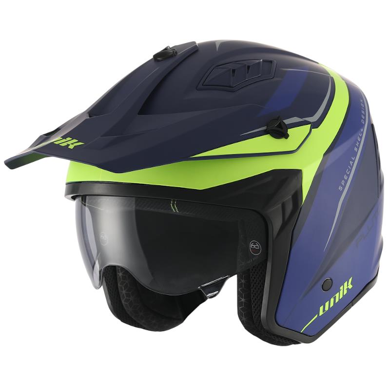 CASCO TRIAL UNIK CON GAFA SOLAR PLUTON DV U12 AZUL/AMARILLO MATE T L