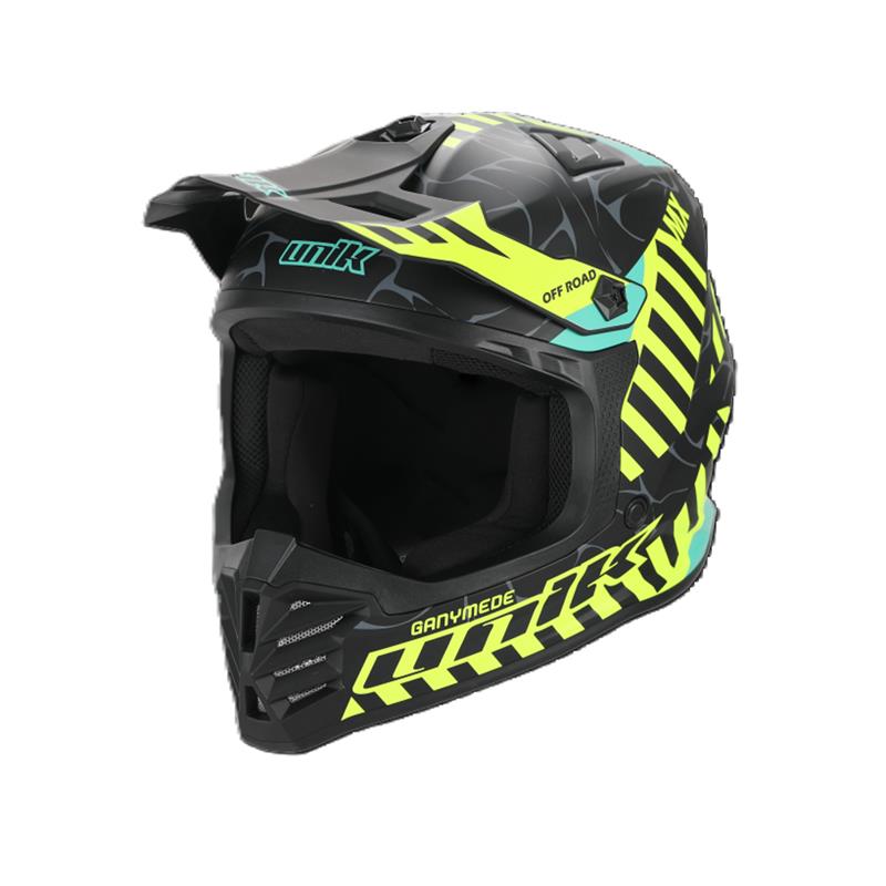 CASCO CROSS UNIK INFANTIL GANYMEDE U26 NEGRO/AMA T:  YM 49-50